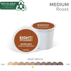 Eight O'Clock Hazelnut Coffee Keurig® K-Cup® Pods, Medium Roast, 96/Carton (64060)
