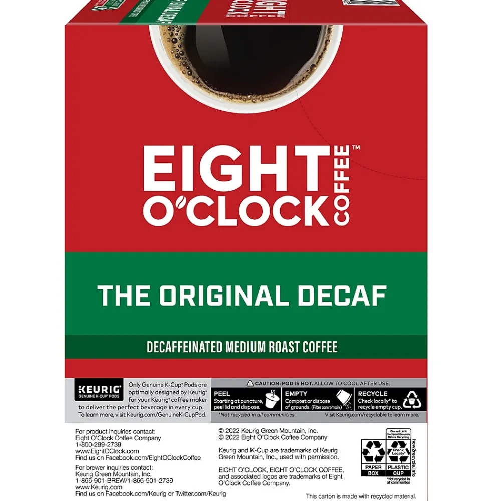 Eight O'Clock Original Blend Decaf Coffee, Medium Roast, Keurig® K-Cup® Pods, 24/Box (06425)