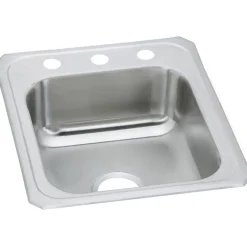 Elkay Celebrity 3-Hole Single-Bowl Drop In Sink, 21.25" x 17" x 6.88", Stainless Steel, Brushed Satin (CR17213)