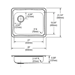 Elkay Celebrity 4-Hole Single-Bowl Drop In Kitchen Sink, 21.25