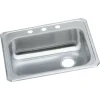 Elkay Celebrity 3-Hole Single-Bowl Drop In Kitchen Sink, 21.25" x 25" x 5.38", Stainless Steel, Brushed Satin (GECR2521R3)