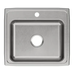 Elkay Celebrity 1-Hole Single-Bowl Drop-In Kitchen Sink, 19.5" x 22" x 7.13", Stainless Steel, Brushed Satin (PSR17201)