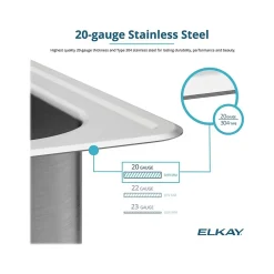 Elkay Celebrity 1-Hole Single-Bowl Drop-In Kitchen Sink, 19.5