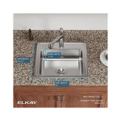 Elkay Celebrity 1-Hole Single-Bowl Drop-In Kitchen Sink, 19.5