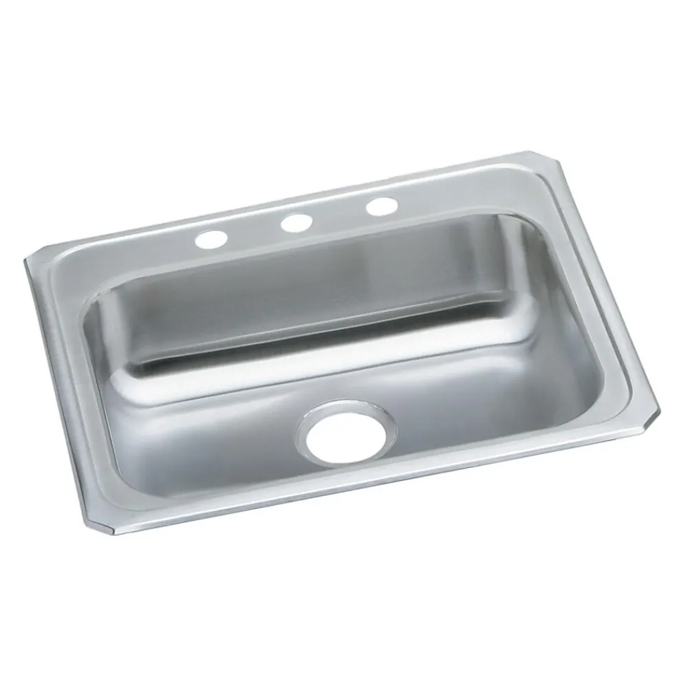 Elkay Celebrity Stainless Steel 25" x 21-1/4" x 5-3/8", Single Bowl Top Mount Sink (GECR25213)