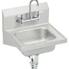 Elkay Commercial Handwash Sink Kit, Stainless Steel, Single Bowl, Wall Hung, Buffed Satin (CHS1716C)