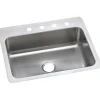 Elkay Dayton Stainless Steel 27" x 22" x 8", Single Bowl Dual Mount Sink (DSESR127221)