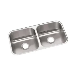 Elkay Dayton Stainless Steel 31-3/4" x 18-1/4" x 8", Equal Double Bowl Undermount Sink (DXUH3118)