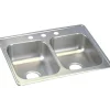 Elkay Dayton Stainless Steel 25" x 19" x 6-5/16", Equal Double Bowl Top Mount Sink (D225193)
