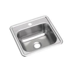 Elkay Dayton Stainless Steel 15" x 15" x 5-3/16", Single Bowl Top Mount Bar Sink, Satin (D115161)