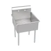 Elkay Dependabilt 2-Hole Single-Bowl Kitchen Sink with Legs, 42" x 27.5" x 27", Stainless Steel, Silver (B1C24X24X)