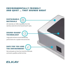Elkay Lustertone Classic Single-Bowl Undermount Sink w/Perfect Drain, 20.5