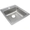 Elkay Lustertone Classic 1-Hole Single-Bowl Drop In Sink, 6" x 17" x 20", Stainless Steel, Lustrous Satin (LRAD1720601)