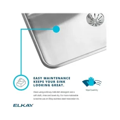 Elkay Lustertone Classic 4-Hole Double-Bowl Drop-in Sink with Drainboard, 22
