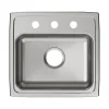 Elkay Lustertone Classic 3-Hole Single-Bowl Drop In Sink, 5.5" x 19" x 18", Stainless Steel, Lustrous Satin (LRAD1918553)