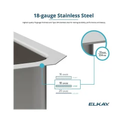 Elkay Lustertone Classic 3-Hole Single-Bowl Drop In Sink, 5.5