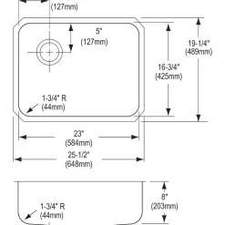 Elkay Lustertone Stainless Steel 25-1/2
