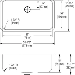 Elkay Lustertone Stainless Steel 30-1/2