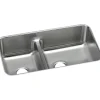 Elkay Lustertone Stainless Steel 32-1/16" x 18-1/2" x 9", 40/60 Double Bowl Undermount Sink with Aqua Divide (ELUHAQD32179)