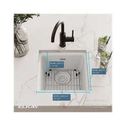 Elkay Quartz Classic Single-Bowl Drop-In/Undermount Kitchen Sink, 15.75