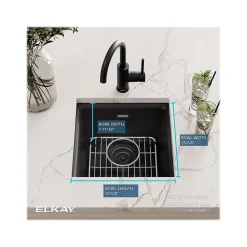 Elkay Quartz Classic Single-Bowl Drop In/Undermount Kitchen Sink, 15.75