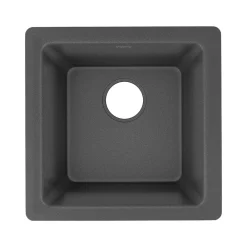 Elkay Quartz Luxe Drop-In/Undermount Single-Bowl Bar Sink, Charcoal (ELX1616CH0)