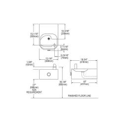 Elkay Soft Sides Single Fountain, Stainless Steel (EDFP214FPK)