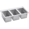Elkay Triple-Bowl Drop-In Kitchen Sink, 19" x 37" x 10", Stainless Steel, Silver (DI-3C-101410X)