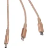 Ellie Los Angeles ELLIE ROSE Gold Nylon 3-in-1 Charging Cable, 6 Feet (3CBL-0058)