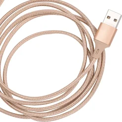 Ellie Los Angeles ELLIE ROSE Gold Nylon 3-in-1 Charging Cable, 6 Feet (3CBL-0058)