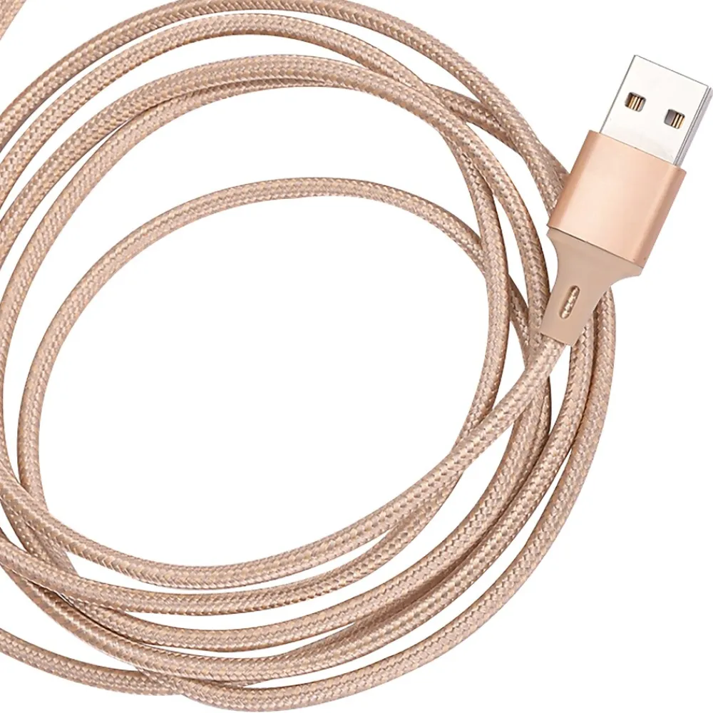Ellie Los Angeles ELLIE ROSE Gold Nylon 3-in-1 Charging Cable, 6 Feet (3CBL-0058)