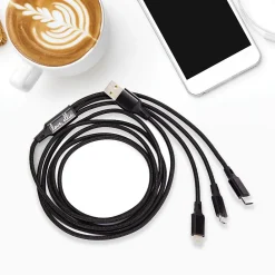 ELLIE ROSE 3-in-1 Charging Cable, 6 Feet Black (3CBL-0047)<Ellie Los Angeles Discount
