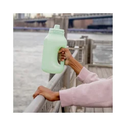 ello Hydra Time Markers Plastic Water Bottle with Straw, 64 oz., Yucca (299-0826-025-2)