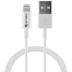 Charge and Sync Lightning to USB-A Cable 10 ft., White, (ELC510)<Ematic Clearance