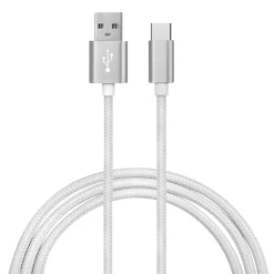 Charge and Sync USB-A to USB-C Cable, 3 ft., White, (EUSBCWH)<Ematic Hot