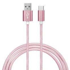 Charge and Sync USB-C 2.0 to USB-A Cable, 6 ft., Pink, (EUTC602PN)<Ematic