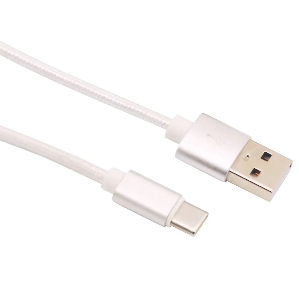 Charge and Sync USB-C 2.0 to USB-A Cable, 6 ft., White, (EUTC603WH)<Ematic