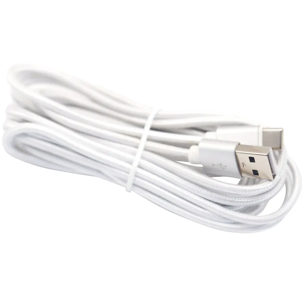 Charge and Sync USB-C 2.0 to USB-A Cable, 6 ft., White, (EUTC603WH)<Ematic