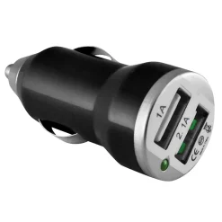 Ematic 2-Port USB-A Car Charger, 2.1-Amp, Black, (ECC08BL)