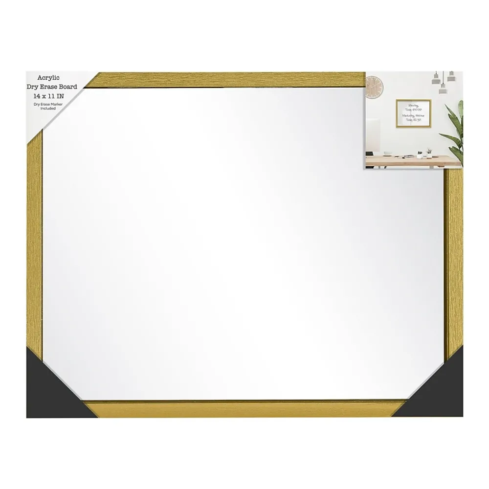 Dry Erase*Enchante Acrylic Dry-Erase Whiteboard, 11" x 14" (STH5047 GLD)