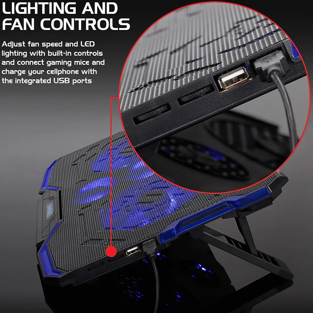 Hot Enhance Cryogen Laptop Cooling Stand, USB Connectivity, Blue/Black (ENGXC20100BLWS)