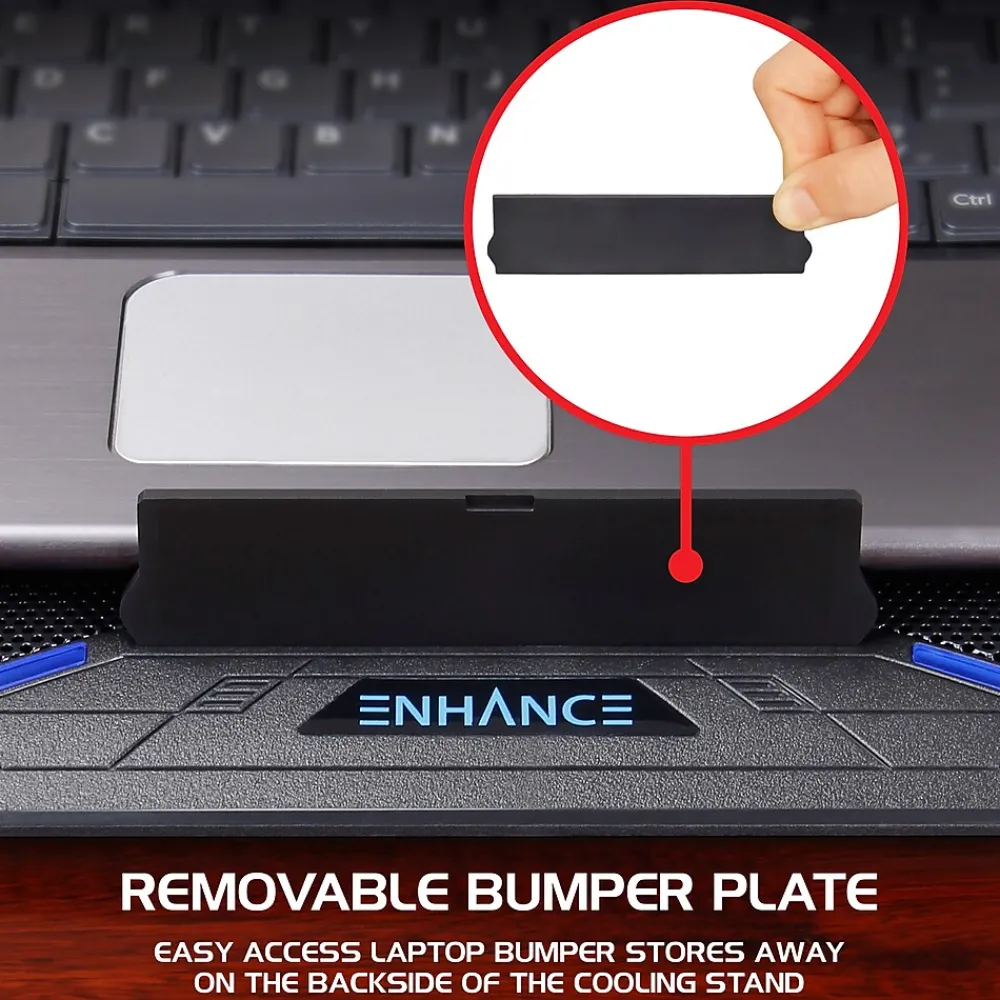 Hot Enhance Cryogen Laptop Cooling Stand, USB Connectivity, Blue/Black (ENGXC20100BLWS)
