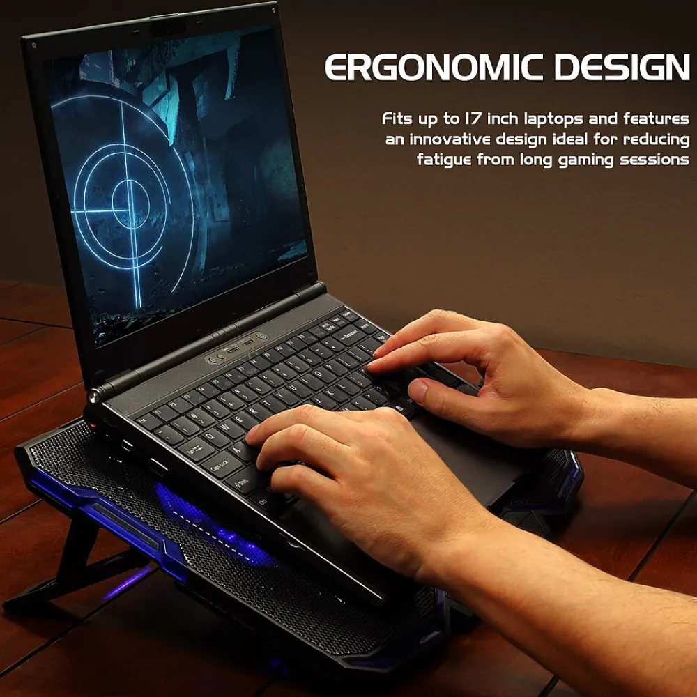 Hot Enhance Cryogen Laptop Cooling Stand, USB Connectivity, Blue/Black (ENGXC20100BLWS)
