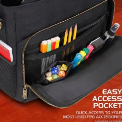 Tabletop Roleplaying Game Fabric Messenger Bag, Black (5871345)<Enhance Hot