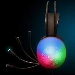 Clearance Enhance Voltaic 2 Wired Stereo Gaming Headset, USB 2.0, Clear with Multicolor LEDs (ENVOH2L100CLWS)