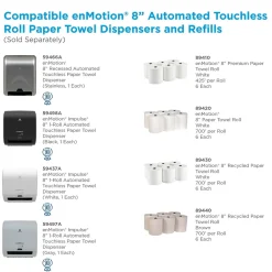 enmotion Premium Recycled Hardwound Paper Towels, 1-ply, 425 ft./Roll, 6 Rolls/Carton (89410)