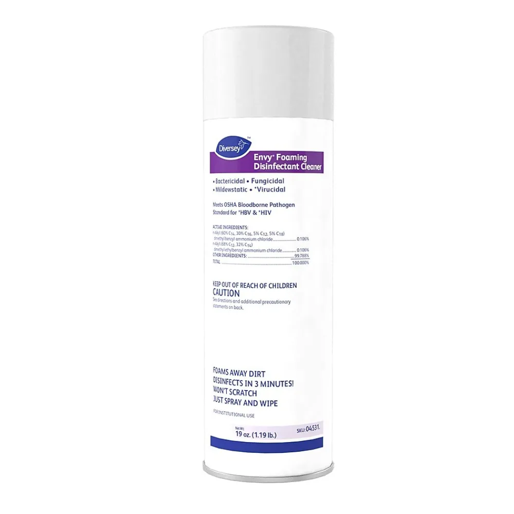 Foaming Disinfectant Cleaner, Lemon Scent, Aerosol, 19 oz., 12/Carton (04531)<Envy Clearance
