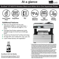 Epson EcoTank ET-M3170 Wireless Monochrome All-in-One SuperTank Printer