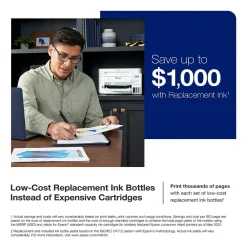 Epson EcoTank ET-4850-W Wireless Color Inkjet Printer, All-In-One Supertank, Print, Scan, Copy, Fax (9472545)