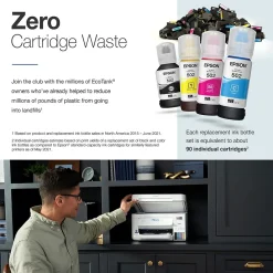 Epson EcoTank ET-4850-W Wireless Color Inkjet Printer, All-In-One Supertank, Print, Scan, Copy, Fax (9472545)